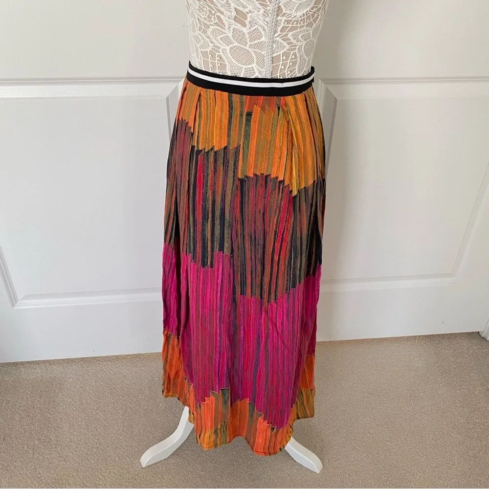 NEW HUNTER BELL Sunflare Midi Multicolor Boho Skirt, Sz 0 - Picture 4 of 7